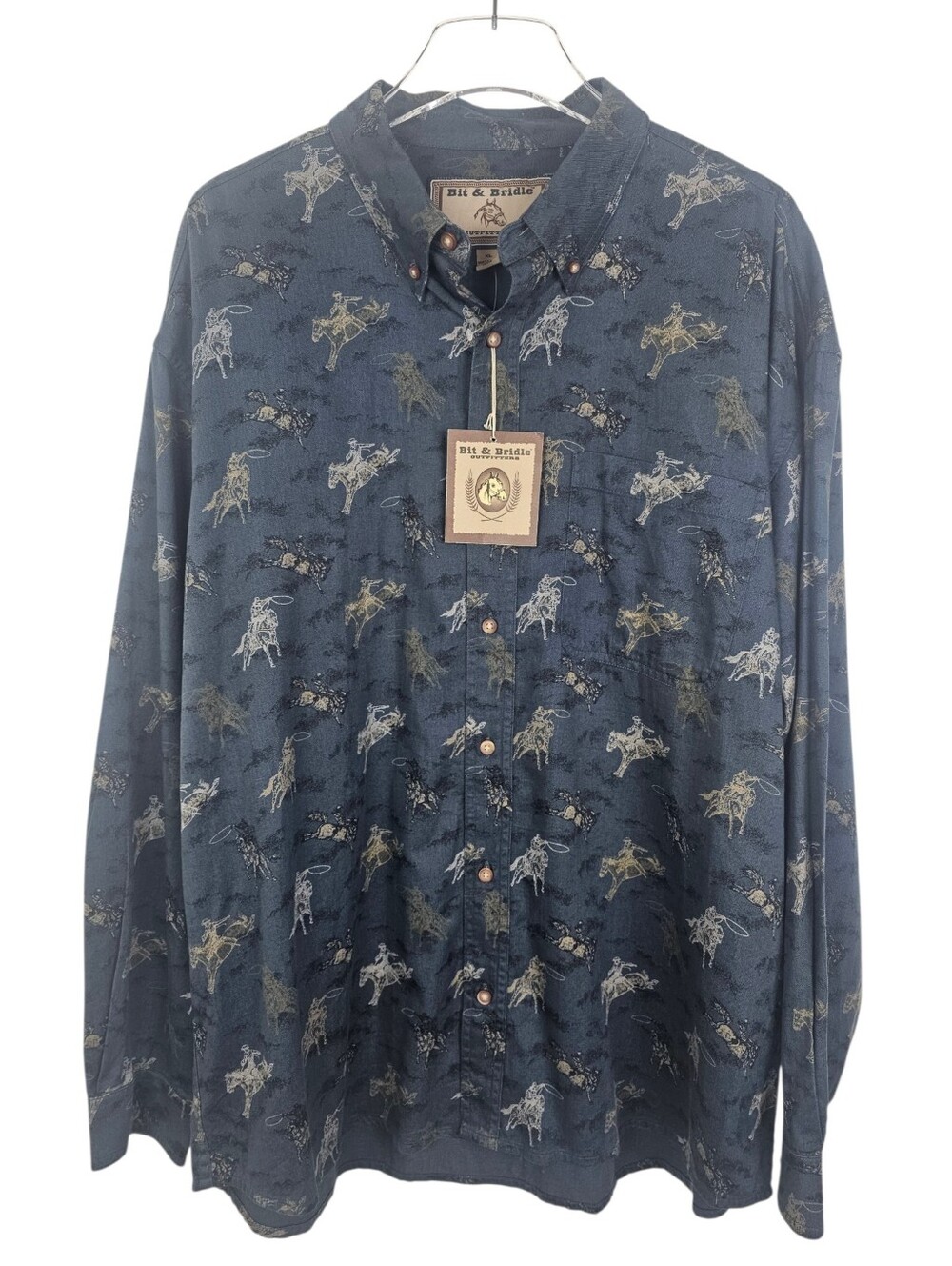 Bit & Bridle Horse Country Western Button Up Shirt NWT